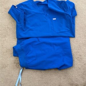 Figs Royal Blue Scrub Set